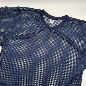 Champro Adult Medium Navy Blue Mesh Football Jersey V Neck Short Sleeve